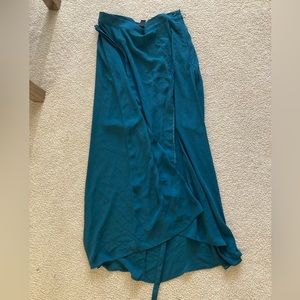 Turquoise maxi skirt with split